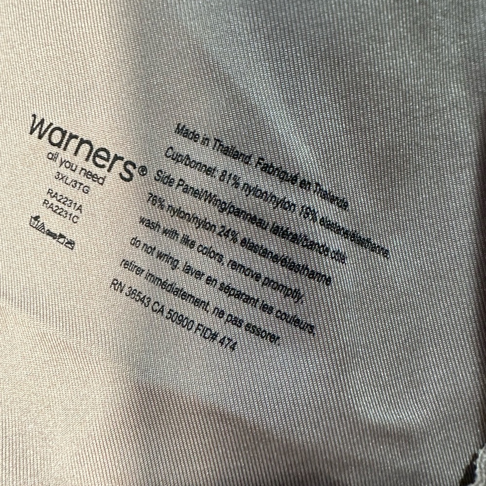 NWOT Warner's No Side Effects Underarm & Back-Smoothing T-Shirt Bra Size 3XL - Picture 5 of 7